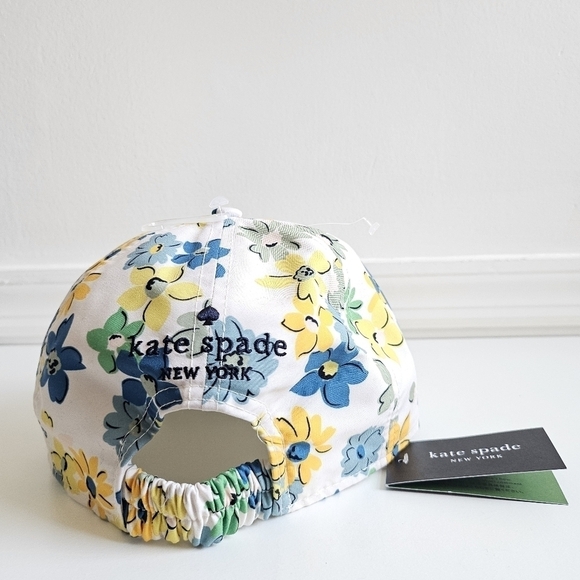 New Kate Spade New York Printed Floral French Cream Baseball Hat/Cap NWT - Picture 4 of 7